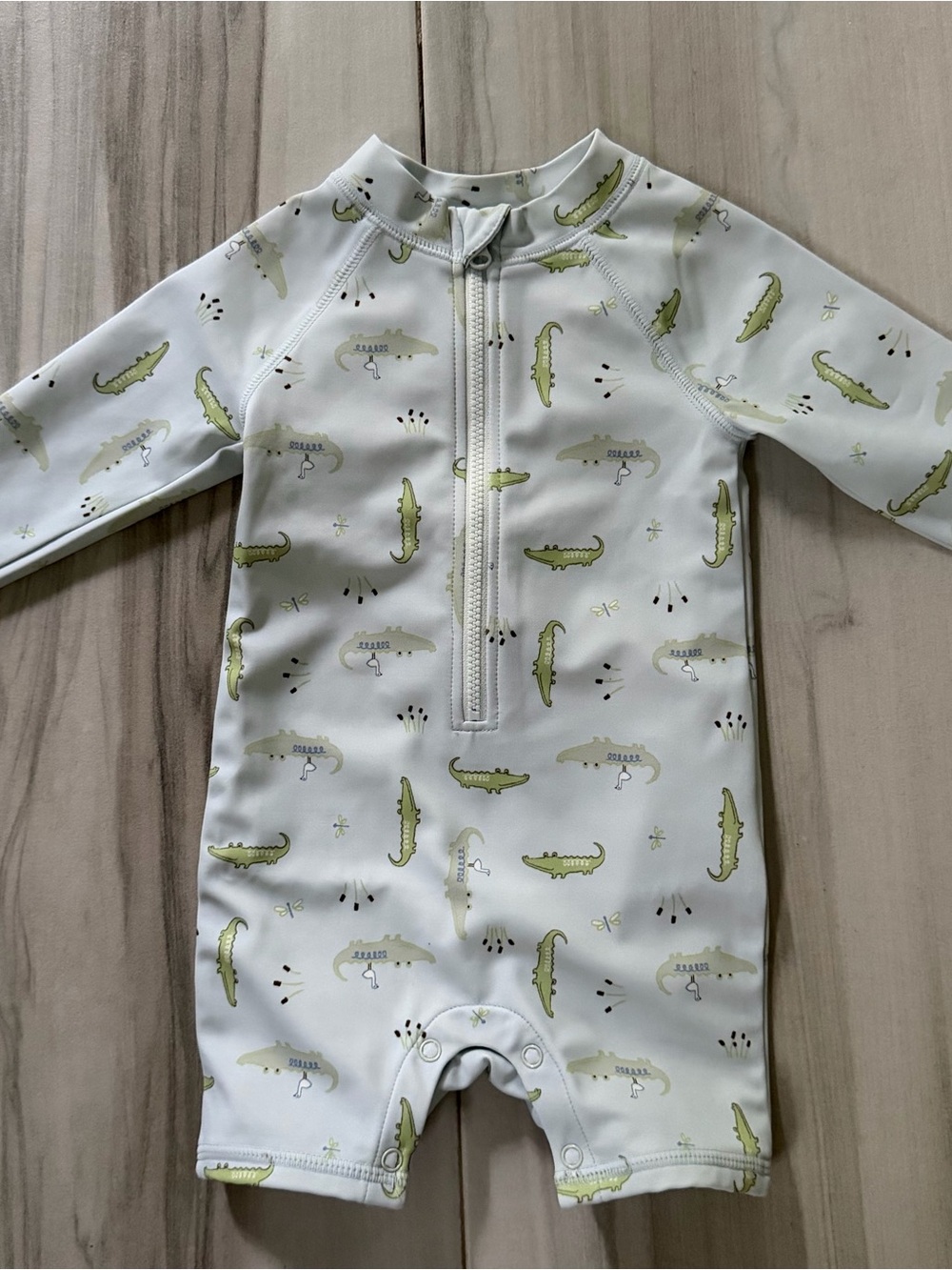 Janie and jack Baby Alligator Print baithing suit rashguard one piece worn once